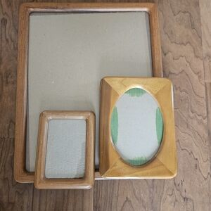 Vintage Set of 3 MCM Wooden Picture Frames